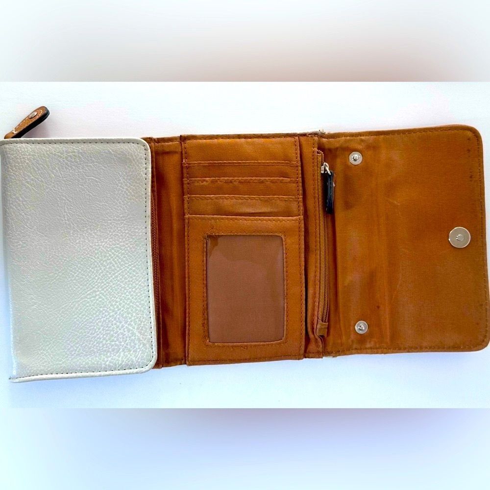 ROSETTI Black and Tan Crossbody Purse Removable Strap Clutch Gold Accents - Picture 8 of 13
